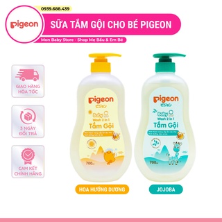 [Chính Hãng] Sữa tắm dịu nhẹ Pigeon 700ml 2in1 Hoa hướng dương / Jojoba - Sữa tắm gội Pigeon cho bé