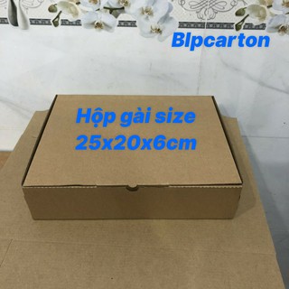 hộp CARTON GÀI đựng quần áo size 25x20x6cm bộ 10 hộp carton