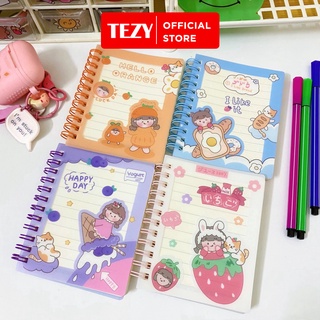 Sổ tay mini bìa nhựa 80 trang, sổ tay nhỏ gọn tiện dụng màu Tím/Trắng/Xanh/Cam - TZ122144HN