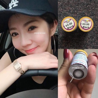 Lens cận đen có độ cận 0.5- 8 độ áp tròng đen màu cận