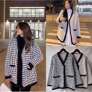 Áo Khoác Dạ Tweed Viền Voan Phong Cách Ulzzang, Áo khoác dạ quảng châu - Mono Boutique