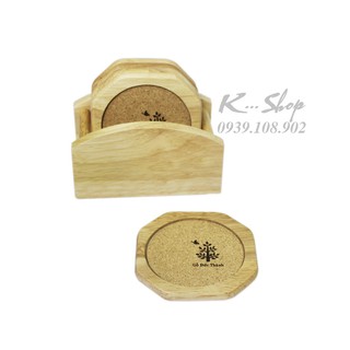 Bộ lót ly 6 cái vát góc, bần Đức Thành