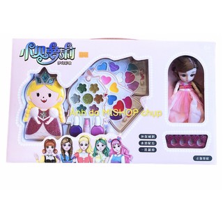 Set Búp Bê 15cm &amp; Bộ Trang Điểm Sơn Móng Tay Trẻ Em