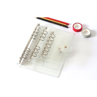Bìa sổ còng nhựa dẻo trong suốt 6 lỗ cỡ A5