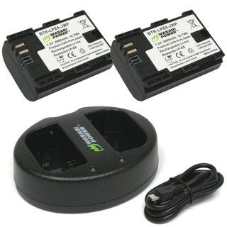 Bộ 2 pin + sạc Wasabi LP-E6 cho Canon 60D,70D, 77D, 80D, 6D, 7D, 7D Mark II ,5D Mark II, 5D Mark III, 5D IV, 5Ds, 5Dsr