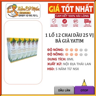 1 Lố 12 Chai Dầu lăn 25 vị Thảo Dược - Dầu Bà Già Yatim Brand - Nội Địa Thái Lan - Cực Hiếm!
