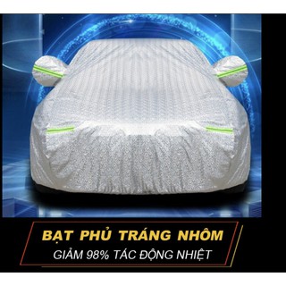 BẠT PHỦ XE Ô TÔ PHỦ NHÔM BẠC CAO CẤP 9D CÓ TẶNG DÂY CỘT BÁNH XE - HanruiOffical