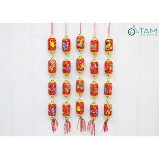 Set 5 dây 4 lồng đèn dài họa tiết treo cây mai đào T-PKTMD-65