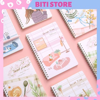 [Mã LIFEBOOK2 giảm 10% đơn 0Đ] Sổ Lò Xo A5 Giấy Bìa Cứng Chống Lóa Mắt Nhiều Mẫu BiTi SLX89