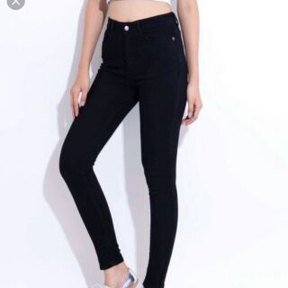 Bigsize 30-42 quần jean dài màu đen (co giãn)