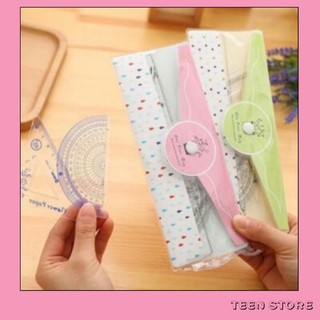 Bộ 3 món eke - thước - đo độ (Kèm túi đựng)