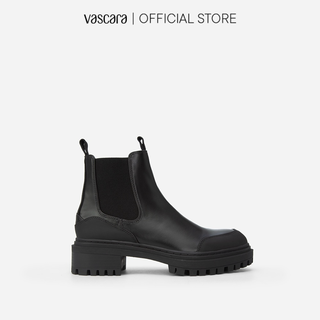 Vascara Chelsea Boots Viền Chỉ Nổi Lug-Sole BOT 0908 Màu Đen