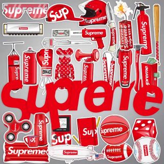 (CÓ SẴN) Sticker Supreme chống nước sticker dán mũ bảo hiểm vali laptop cực xinh - Bộ 36 Sticker