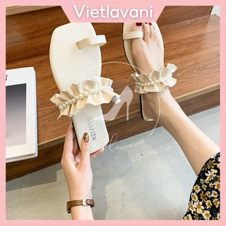 DÉP NỮ THỜI TRANG BBD20 ĐÍNH NGỌC XỎ NGÓN HÌNH CHỮ NHẬT - DÉP NỮ XỎ NGÓN ĐẾ BỆT QUAI NGANG ĐÍNH NGỌC