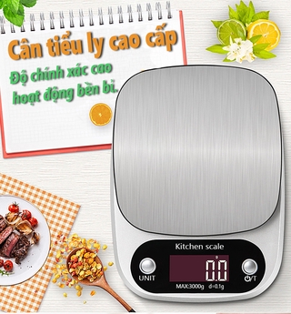 Cân tiểu li, cân nhà bếp điện tử mini Cân tiểu li cao cấp 3kg/0.1g loại xịn thiết kế sang trọng