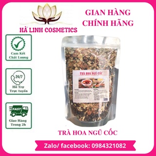 1kg Trà Hoa Ngũ Cốc lá sen, hoa nhài, đậu đen, gạo lứt thơm ngon đóng túi zip