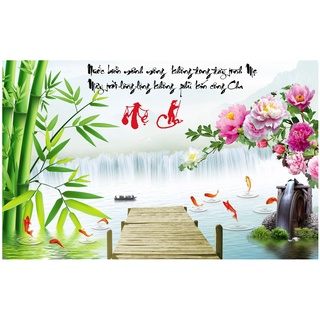 Tranh Đính Đá CHA MẸ (ĐÁ ABC CAO CẤP). Kích Thước: 90cm x 60cm