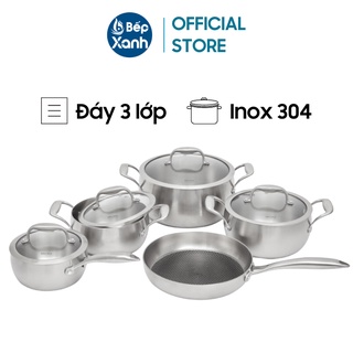 Bộ nồi inox cao cấp 3 lớp Malloca SA-2041 (9 món)