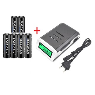 Combo sạc C905W tự ngắt khi đầy kèm 6 pin AA PALO 3000mah chuyên MIC ,đồ chơi trẻ em,máy đo huyết áp ...