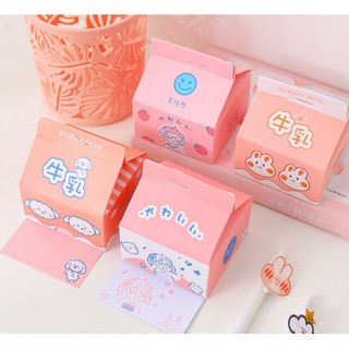 Giấy note ghi nhớ, giấy ghi chú hình hộp sữa