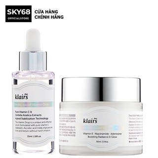 Combo Serum + Mặt Nạ Ngủ Dưỡng Ẩm Mờ Thâm Klairs Freshly Juiced