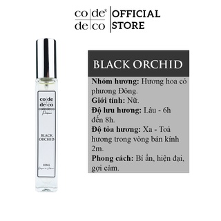 Tinh Dầu Nước Hoa Dạng Xịt Code Deco Black Orchid 10ml, Bí ẩn, Hiện đại, Gợi cảm, Tiện Lợi, Nhỏ Gọn