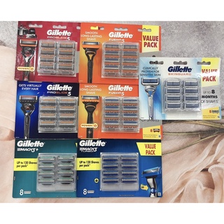 Hộp 8 Đầu Thay Dao Cạo Râu Gillette Fusion5 ProgLide/Fusion5/Mach3 Turbo/Mach3/Skinguard -Hàng Úc
