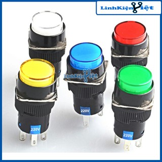 Nút Nhấn Đề 15mm-220VAC AL6- A Nhấn Giữ Có Đèn