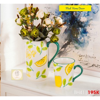 Bình nước, bình hoa 2 trong 1 - Họa tiết chanh vàng/ đỏ hoa trắng/ hoa bohemian(Mẫu hot 2021)
