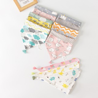 YẾM COTTON 2 MẶT HÌNH TAM GIÁC CHO BÉ ĂN DẶM (YAD007)