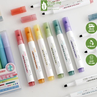 Bộ bút nhớ dạ quang 6 màu xinh xắn tiện dụng, Bút đánh dấu, bút nhớ Vience - MIN45