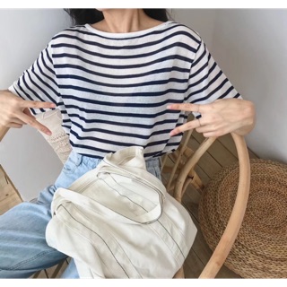 Áo len kẻ cộc tay siêu hot (#336)