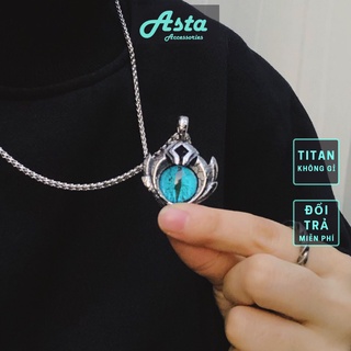 Vòng Cổ Dây Chuyền Nam Hình Con Mắt Blue Eyes Chains Asta Accessories Màu Xanh Đỏ Chất Liệu Titan Không Gỉ - Blue Eyes