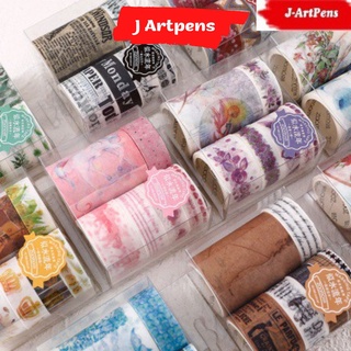 Set 07 Cuộn Băng Keo Trang Trí Washi Tape Nhiều Chủ Đề (Cổ Trang, Hoa Anh Đào...)