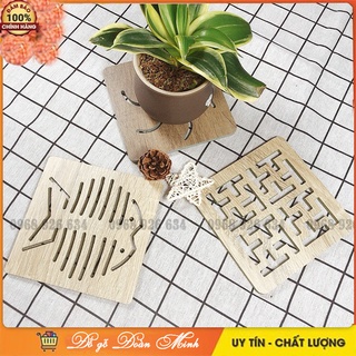Miếng lót nồi, cốc  FREESHIP Lót nồi, cốc bằng gỗ cách nhiệt nhiều hình cute