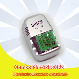 Pin sạc CR2 SINCE 3v + 2 pin CR2 UltraFire 800mah 3v Rechargeable (15270) cho máy ảnh phim, máy instax mini