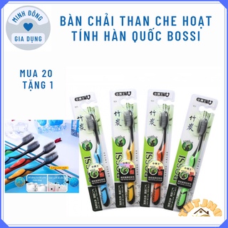 Bàn chải đánh răng than che hoạt tính hàn quốc Bossi 921 Hàn Quốc - COMBO 10 CÁI Bàn Chải Đánh Răng Than Tre Hoạt Tính