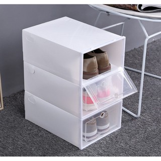 Combo 10 Hộp Đựng Giày Nắp Nhựa Cứng Full Trắng Sang Chảnh Thông Minh Tiện Lợi