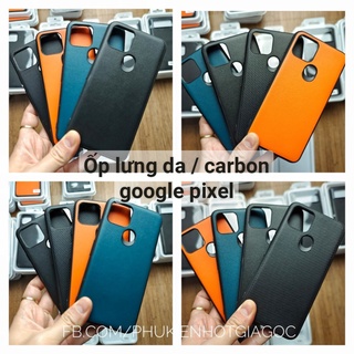 Ốp lưng case chống sốc viền TPU lưng Da PU / carbon Google Pixel 6 Pro / 7 / Pixel 5a / Pixel 5 / Pixel 4 XL / Pixel 4