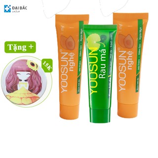 [MUA 3 TẶNG 1]Combo 3 tuýp kem dịu mẩn ngứa, ngừa mụn, giảm thâm YOOSUN Nghệ, Rau ma- Tặng 1 gương mini xinh xắn giá 15k