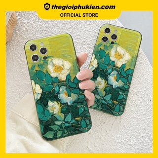 Ốp lưng iphone cạnh vuông Vườn hoa dành cho iphone 6 đến 14promax - E210