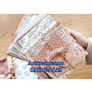 Giấy họa tiết Vintage làm Lovebox, scrapbook - Set 16 tờ hoặc 12 tờ