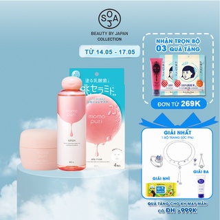 [Mã BMBAU300 giảm 7% đơn 499K] Trọn Bộ Dưỡng Ẩm Căng Mướt Từ Đào BCL Momopuri 302ml