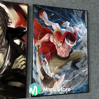 Tranh Treo Tường One Piece, Tứ Hoàng Râu Trắng, Chất Liệu Vải Canvas