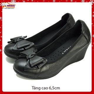 [Video Test Lửa]Giày cao gót bít mũi, da bò đế xuồng cao 6cm
