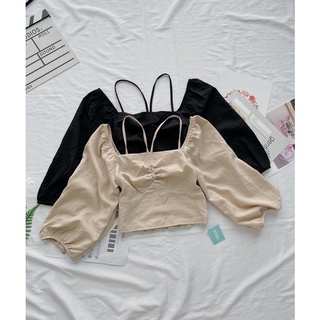 Áo croptop rút dây ngực 3 màu (Pill 12)
