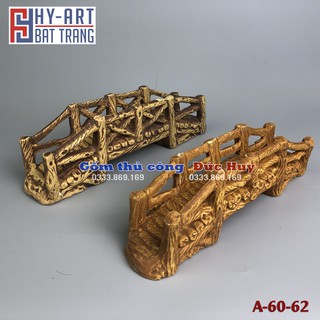 Mô hình gốm Cây cầu gỗ phụ kiện trang trí tiểu cảnh hòn non bộ bể cá chậu cây bonsai