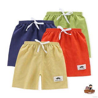 Quần Short Cotton Lưng Thun Màu Trơn Cho Bé Trai