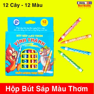 Hộp Bút Sáp Màu Thơm - 12 Màu Sắc Tươi Mới - Bút Màu Cho Bé Vẽ Tô Màu Sáng Tạo