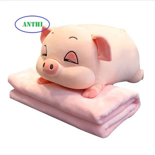 Gấu bông heo có chăn, mền ❤️Giá lẻ như sỷ❤️